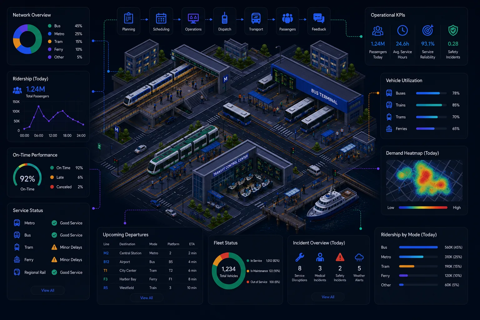 Public transport network operations