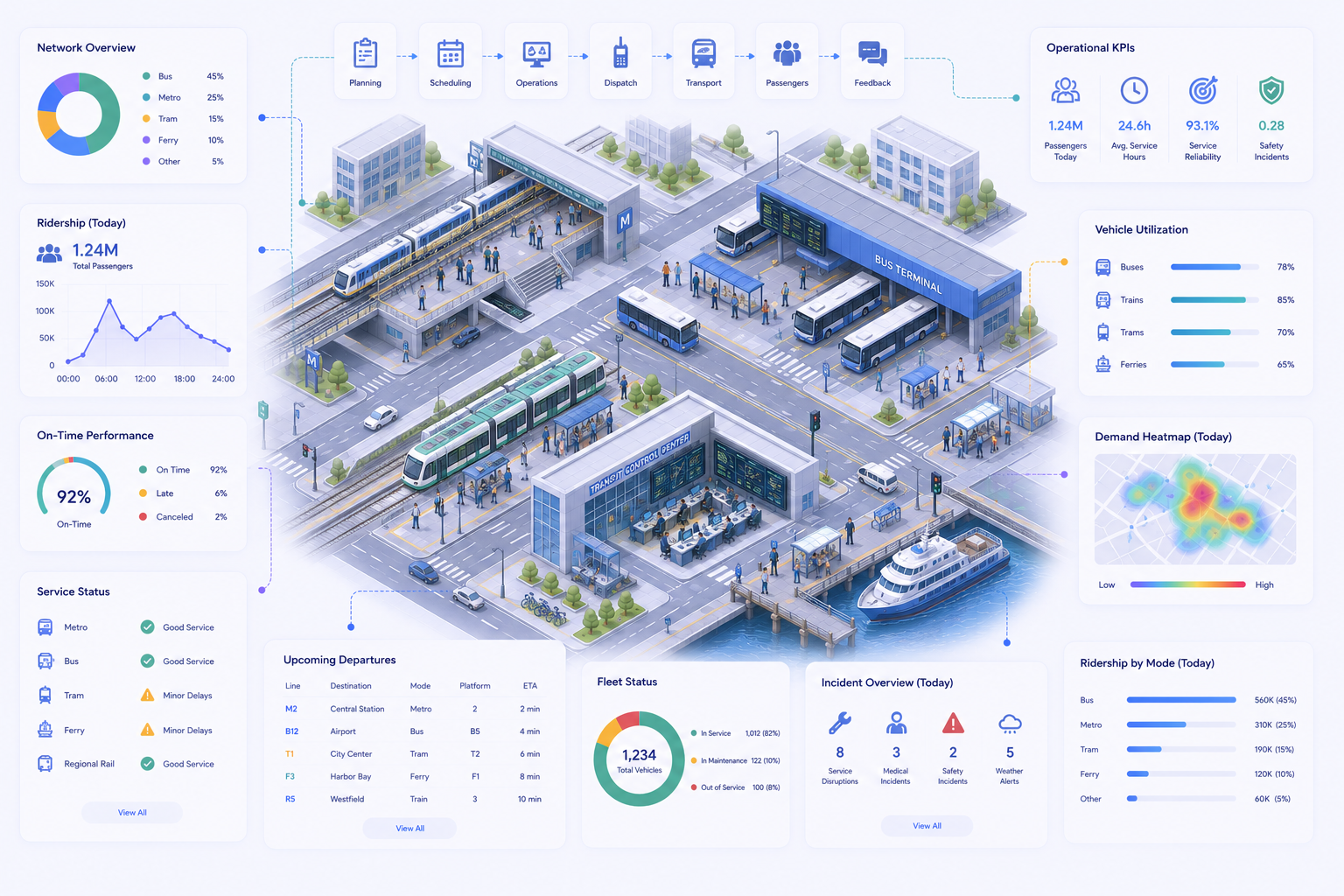 Public transport network operations